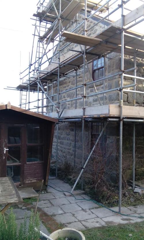 Lime pointing in St Buryan Cornwall