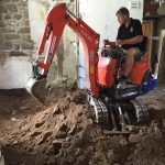 Pre Limecrete. Digging out grade 2 listed flooring in Cornwall