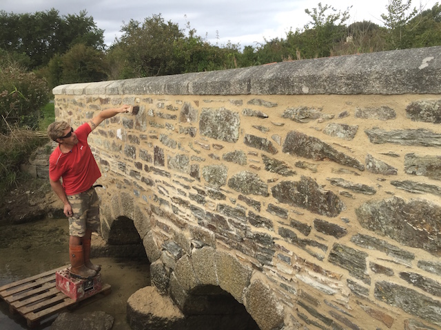 Tom beating the lime back into the joints