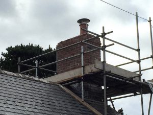 Traditional Lime Pointing a Chimney Stack
