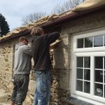 Hard at work lime pointing a cottage in helston cornwall