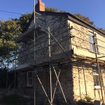 3 coat lime render at cusgarne in cornwall