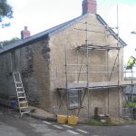 3 coat lime render at cusgarne in cornwall