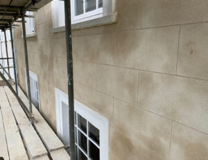 Lime rendering grade 2 listed building Falmouth