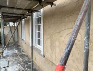Lime rendering grade 2 listed building Falmouth