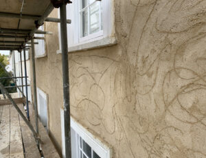 Lime rendering grade 2 listed building Falmouth
