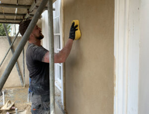 Lime rendering grade 2 listed building Falmouth