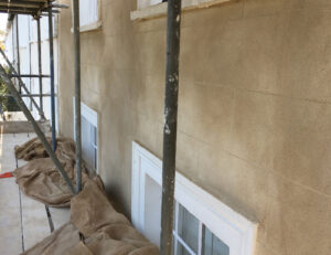Lime rendering grade 2 listed building Falmouth